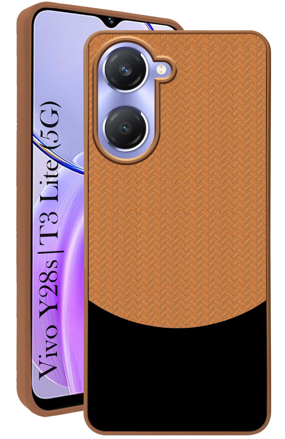 For Vivo Y28s 5G | Vivo T3 Lite 5G Back Cover Case (Elegant PU Leather Finish | Premium Minimalist Professional | Camera Protection Bump)