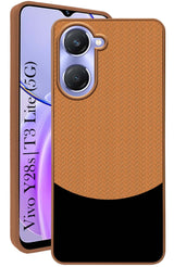 For Vivo Y28s 5G | Vivo T3 Lite 5G Back Cover Case (Elegant PU Leather Finish | Premium Minimalist Professional | Camera Protection Bump)