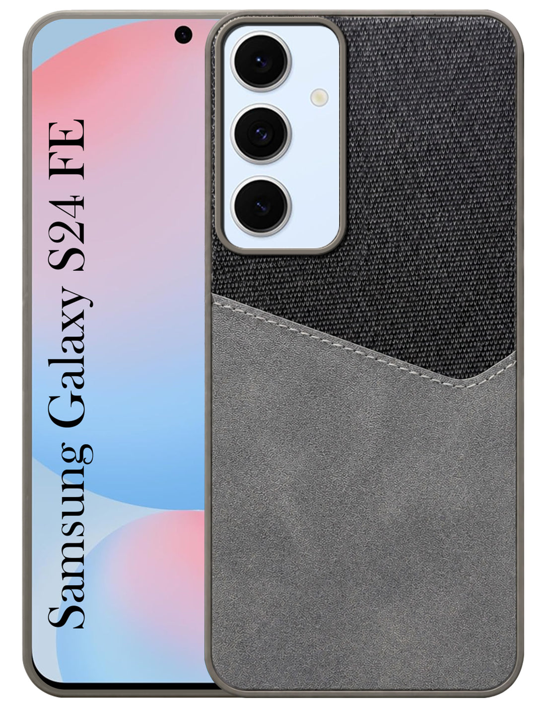 For Samsung Galaxy S24 FE Back Cover Case (Dual PU Leather Stitch | Professional Minimalist | Soft and Flexible)