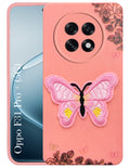 For Oppo F31 Pro Plus Back Cover Case (Soft Butterfly Embroidery | Women Teen Girls | Camera Protection| Matte Silicone)