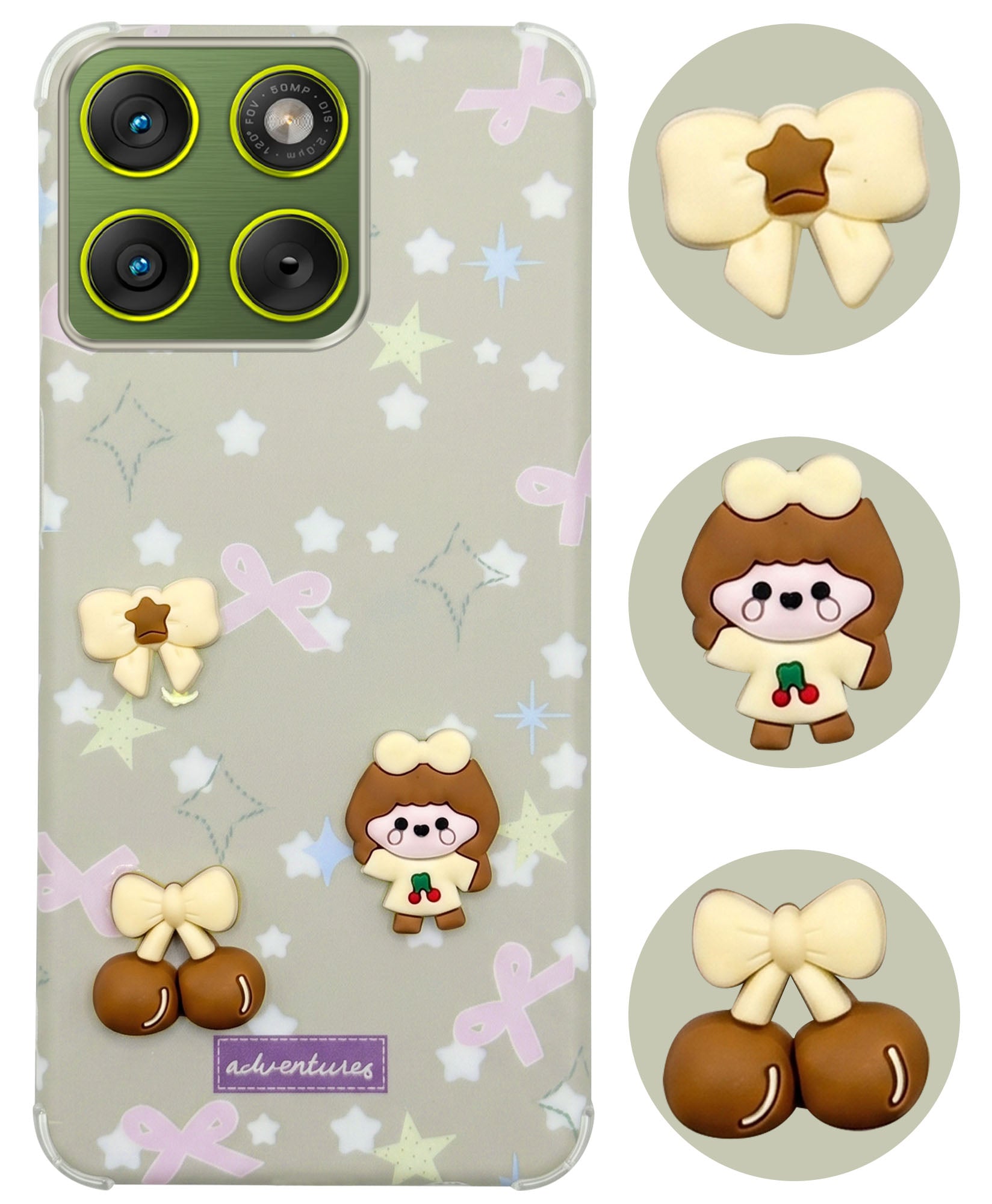 For Motorola Moto Edge 70 Back Cover Case (3D Cute Cartoons | Hard Back Side Soft | Matte Premium Finish | HD Printing)