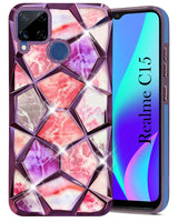 For Realme C15 Back Cover Case (Dual Design Glitter Sparkle and Detachable Diamond Print Case | Soft and Flexible)