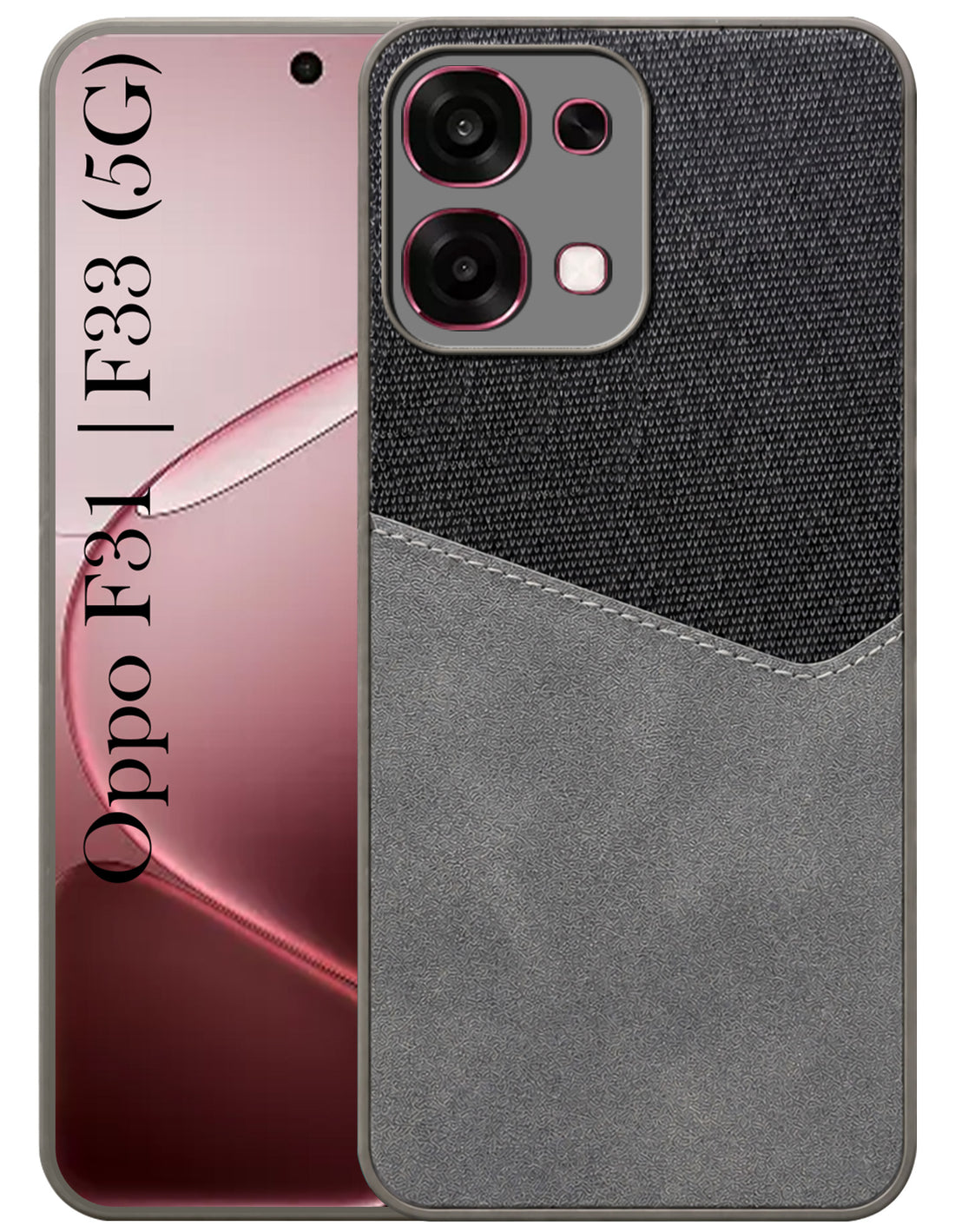 For Oppo F31 5G | Oppo F33 5G Back Cover Case (Dual PU Leather Stitch | Professional Minimalist | Soft and Flexible)