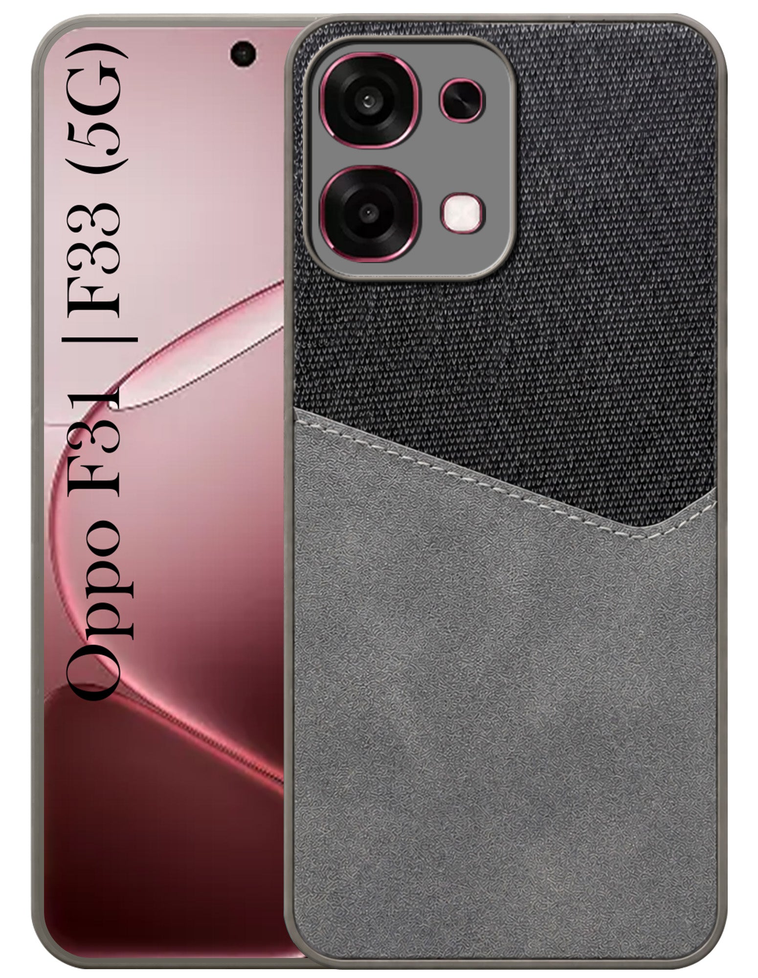 For Oppo F31 5G | Oppo F33 5G Back Cover Case (Dual PU Leather Stitch | Professional Minimalist | Soft and Flexible)