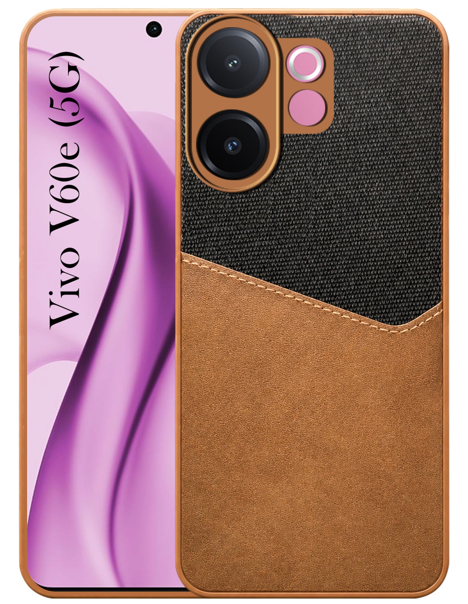 For Vivo V60e Back Cover Case (Dual PU Leather Stitch | Professional Minimalist | Soft and Flexible)