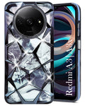 For Xiaomi Redmi A3 2024 | A3X Back Cover Case (Dual Design Glitter Sparkle and Detachable Diamond Print Case | Soft and Flexible)