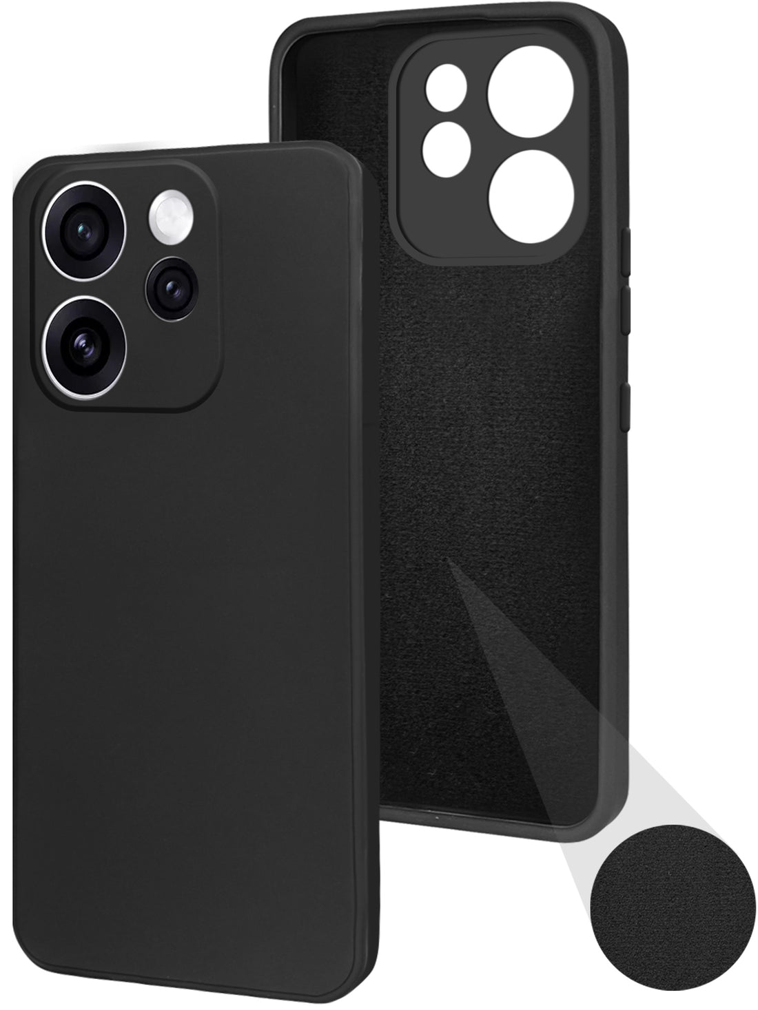 For Oppo Reno15 Pro Mini 5G | Oppo Reno 15 Pro Mini 5G Back Cover Case (Matte Finish Silicone with Inside Fiber cloth)