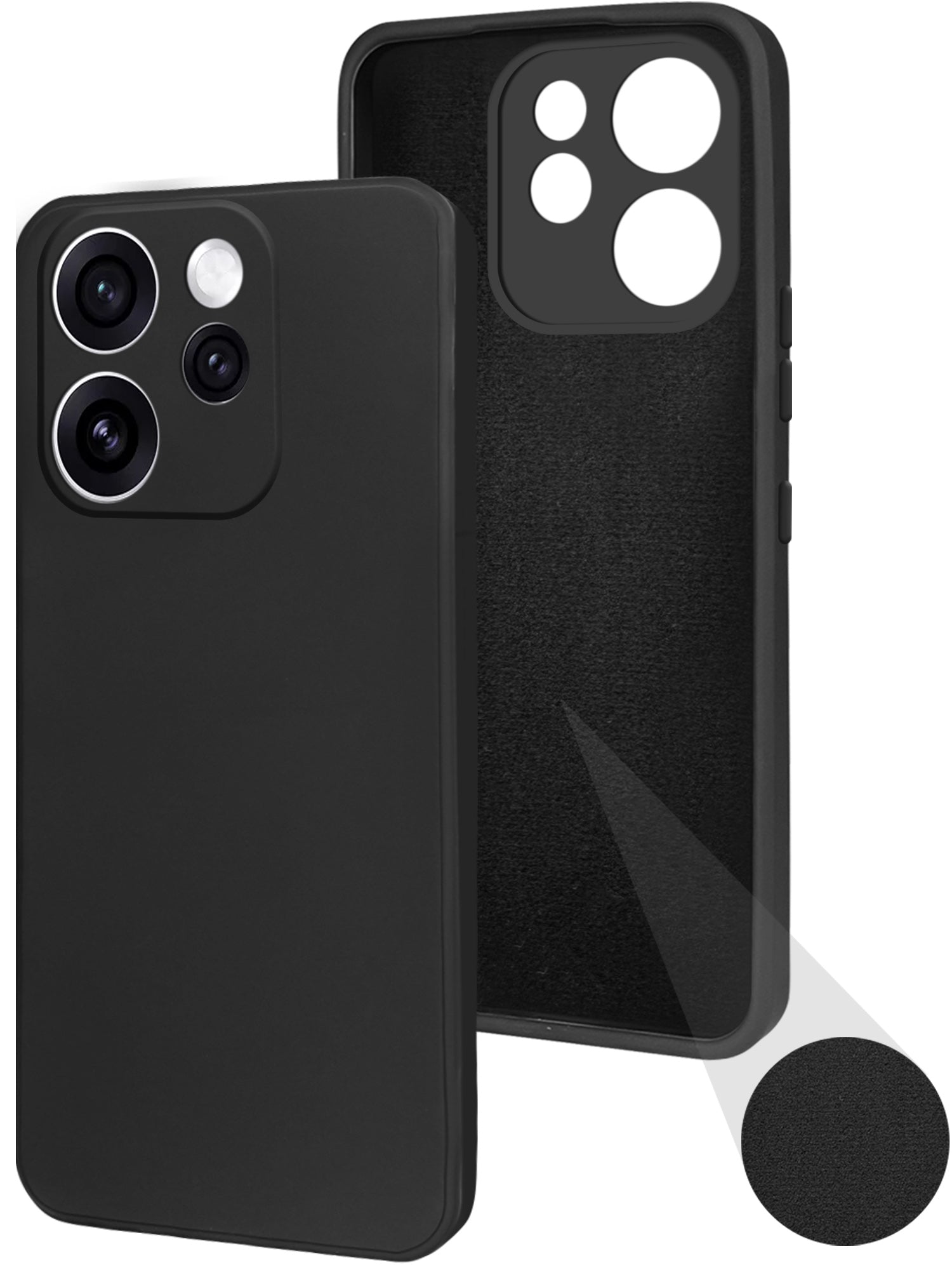 For Oppo Reno15 Pro Mini 5G | Oppo Reno 15 Pro Mini 5G Back Cover Case (Matte Finish Silicone with Inside Fiber cloth)