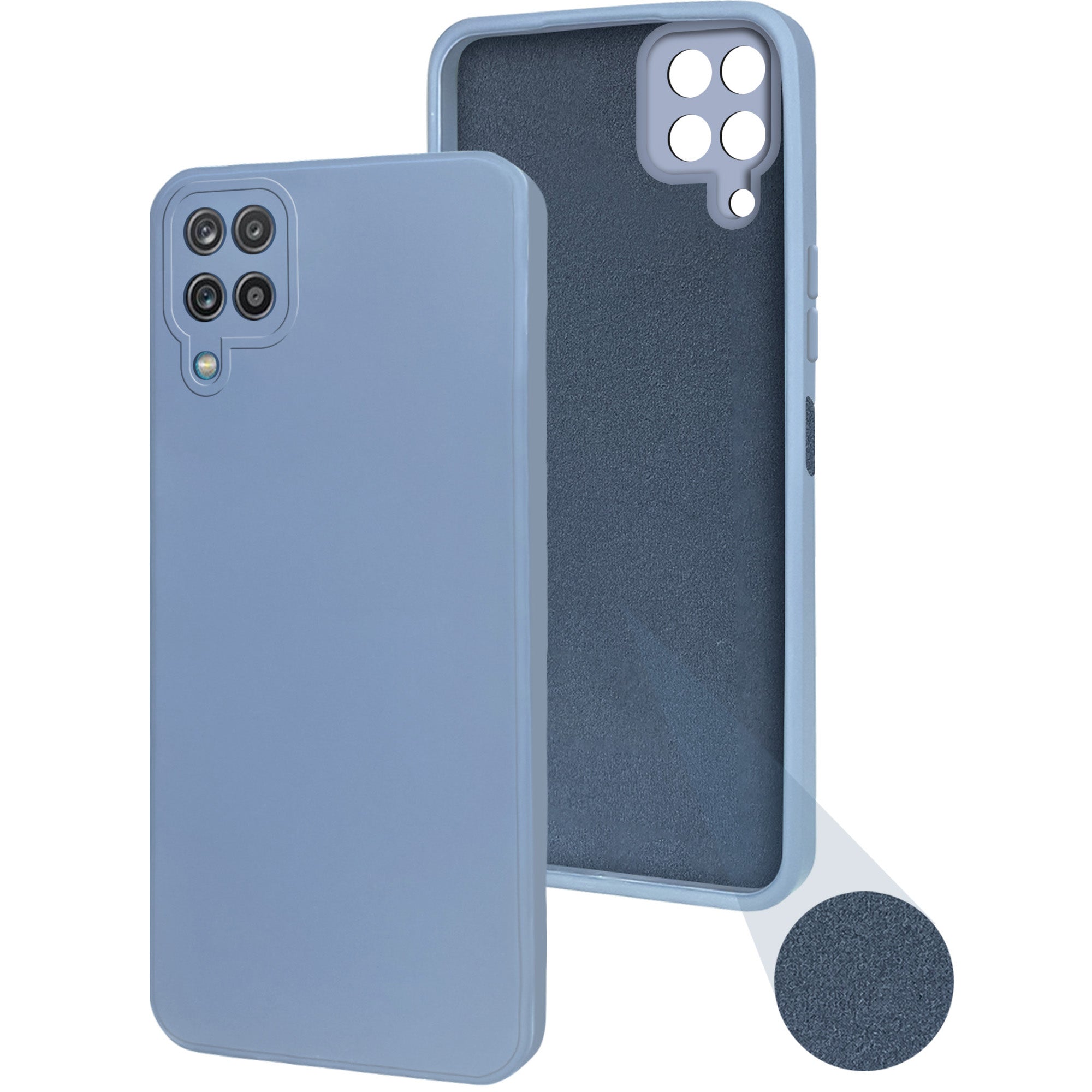 For Samsung Galaxy A12 Back Cover Case (Inside Fiber Cloth | Smooth Matte Finish | Elegant Professional Look)