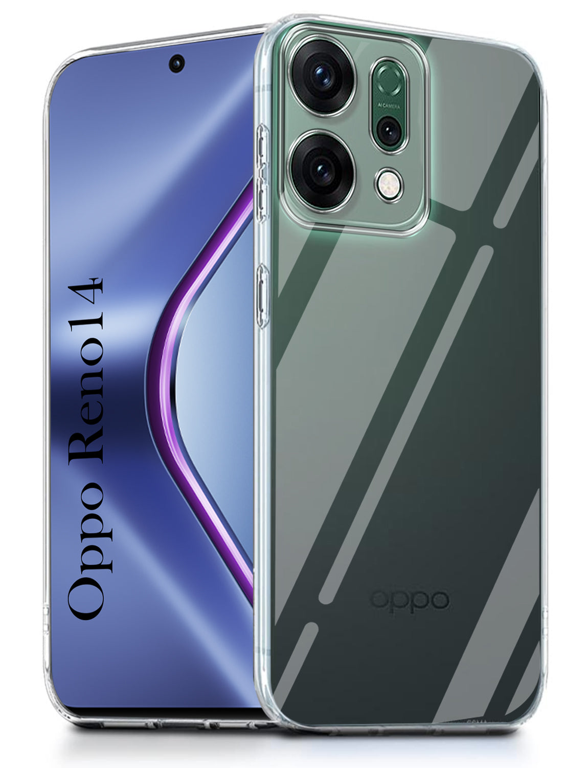 For Oppo Reno14 5G Back Cover | Oppo Reno 14 5G ( Silicone Clear Shockproof Case with Camera Protection | Soft and Flexible | Transparent)