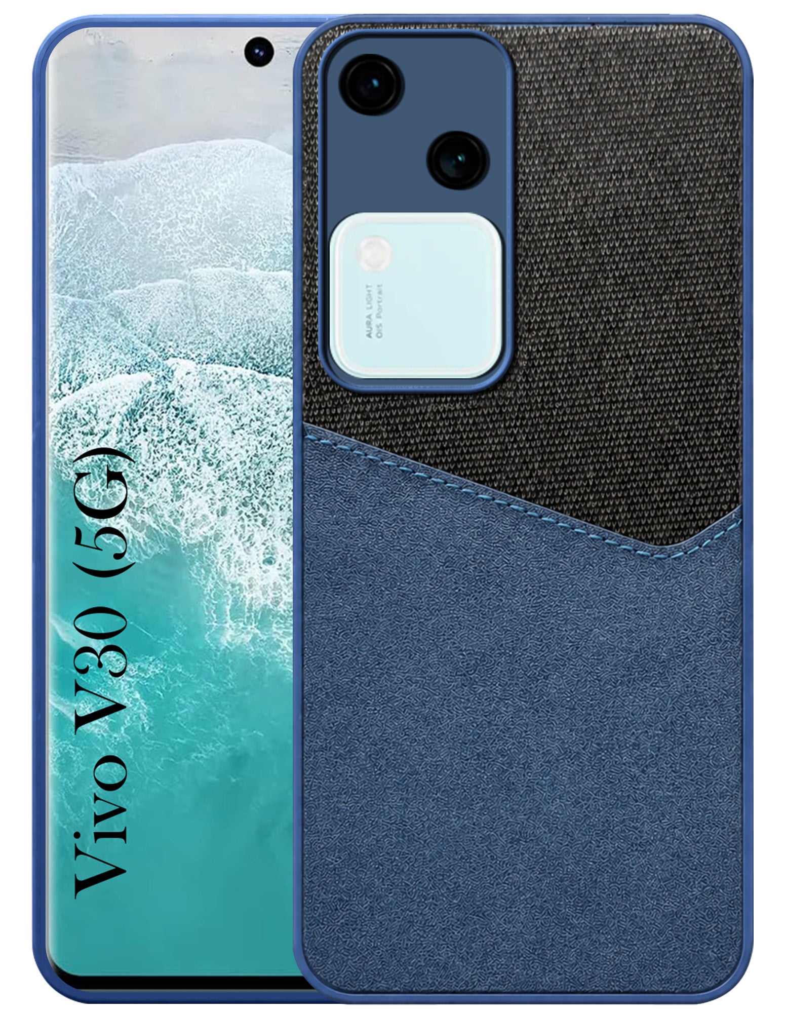 For Vivo V30 Back Cover Case (Dual PU Leather Stitch | Professional Minimalist | Soft and Flexible)