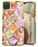 For Samsung Galaxy A12 Back Cover Case (Dual Design Glitter Sparkle and Detachable Diamond Print Case | Soft and Flexible)