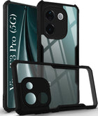 For Vivo T3 Pro Back Cover Case (Shockproof with Polycarbonate Clear Panel)