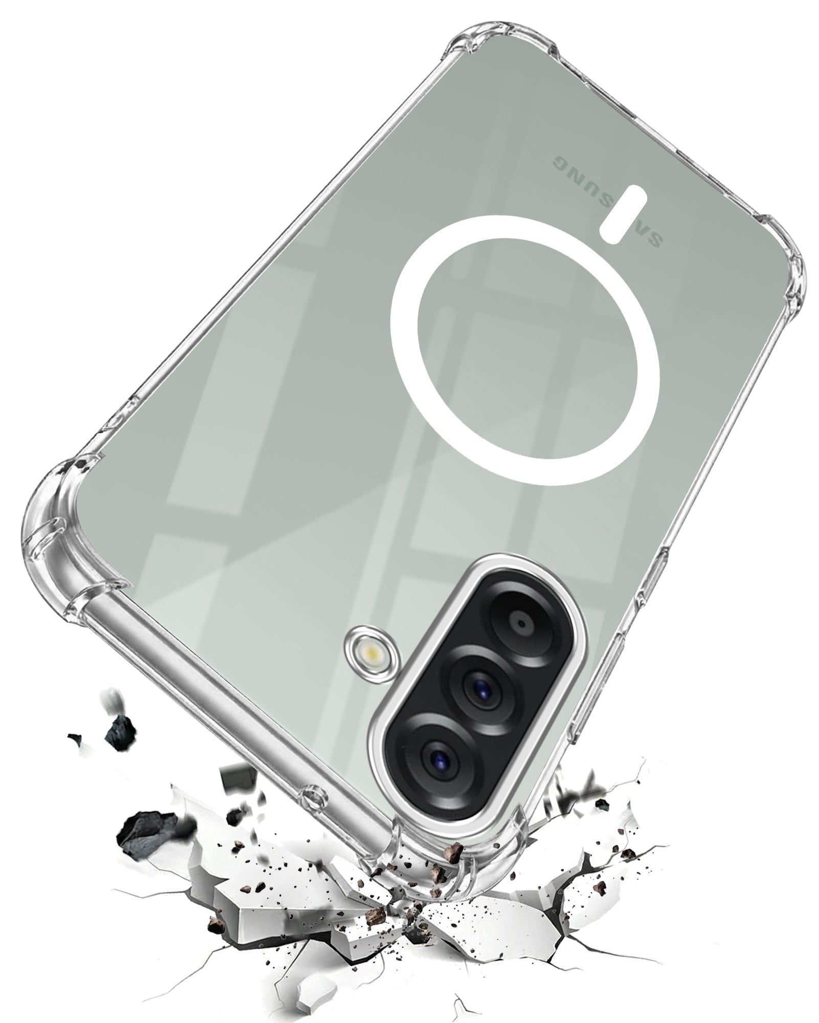 For Samsung Galaxy A56 Back Cover Shockproof Crystal-Clear (Magsafe Wireless Support | Drop & Camera Protection | Hard Polycarbonate)