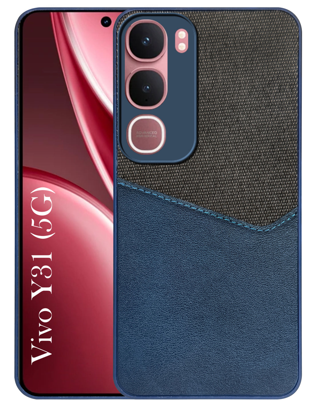 For Vivo Y31 5G Back Cover Case (Dual PU Leather Stitch | Professional Minimalist | Soft and Flexible)