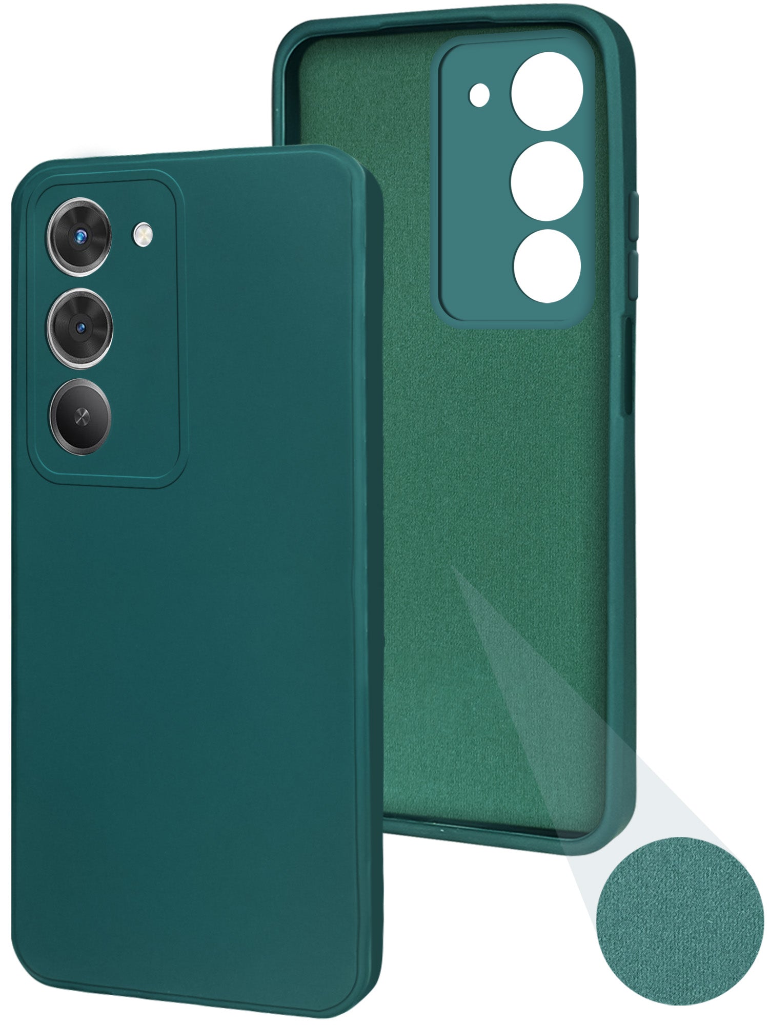 For Redmi 15 Back Cover Case (Matte Finish Silicone with Inside Fiber Cloth)