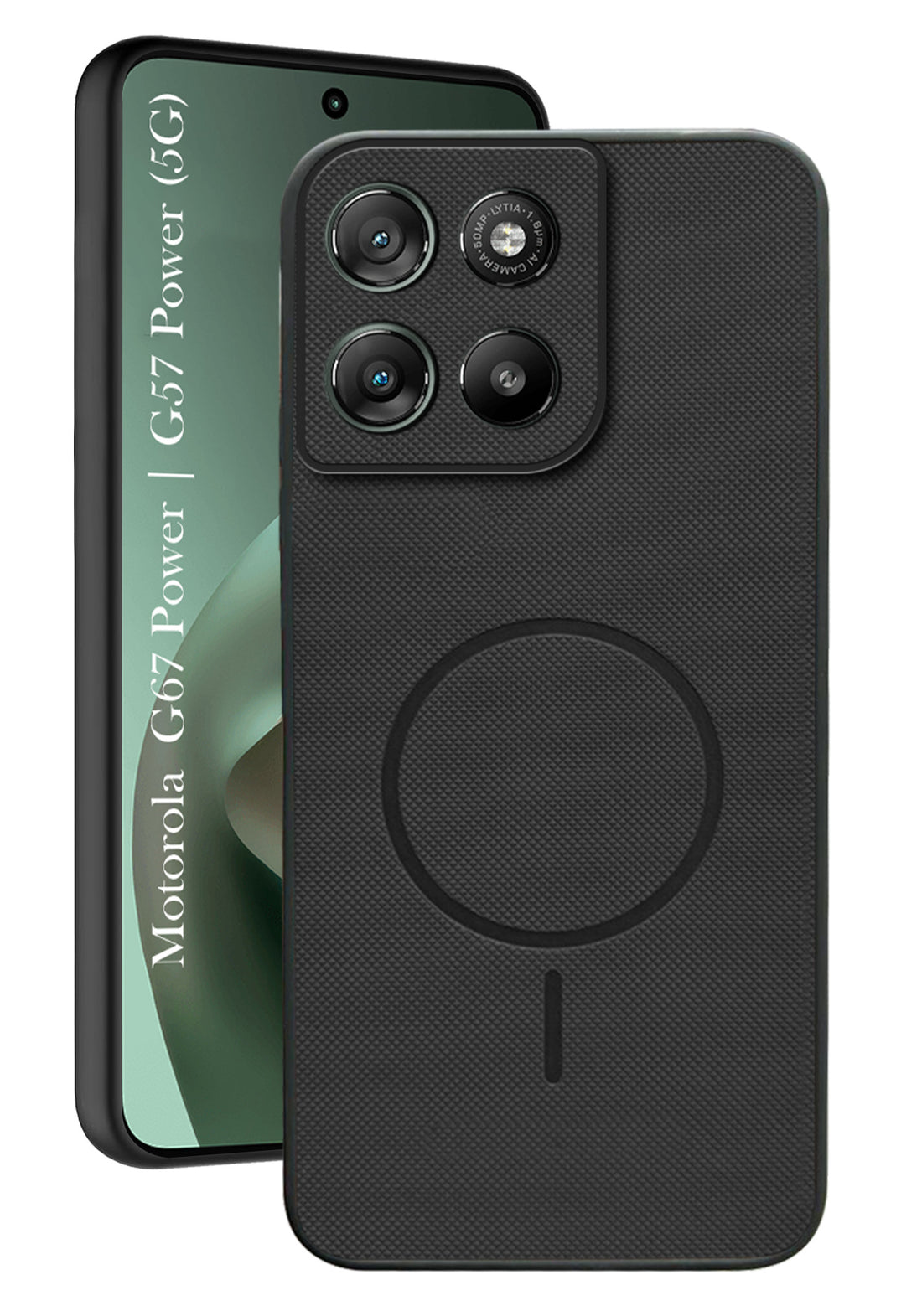 For Motorola Moto G67 Power | G57 Power Back Cover Case PU Leather (Texture Grip Design | Professional Minimalist | Camera Protection | Soft and Flexible)