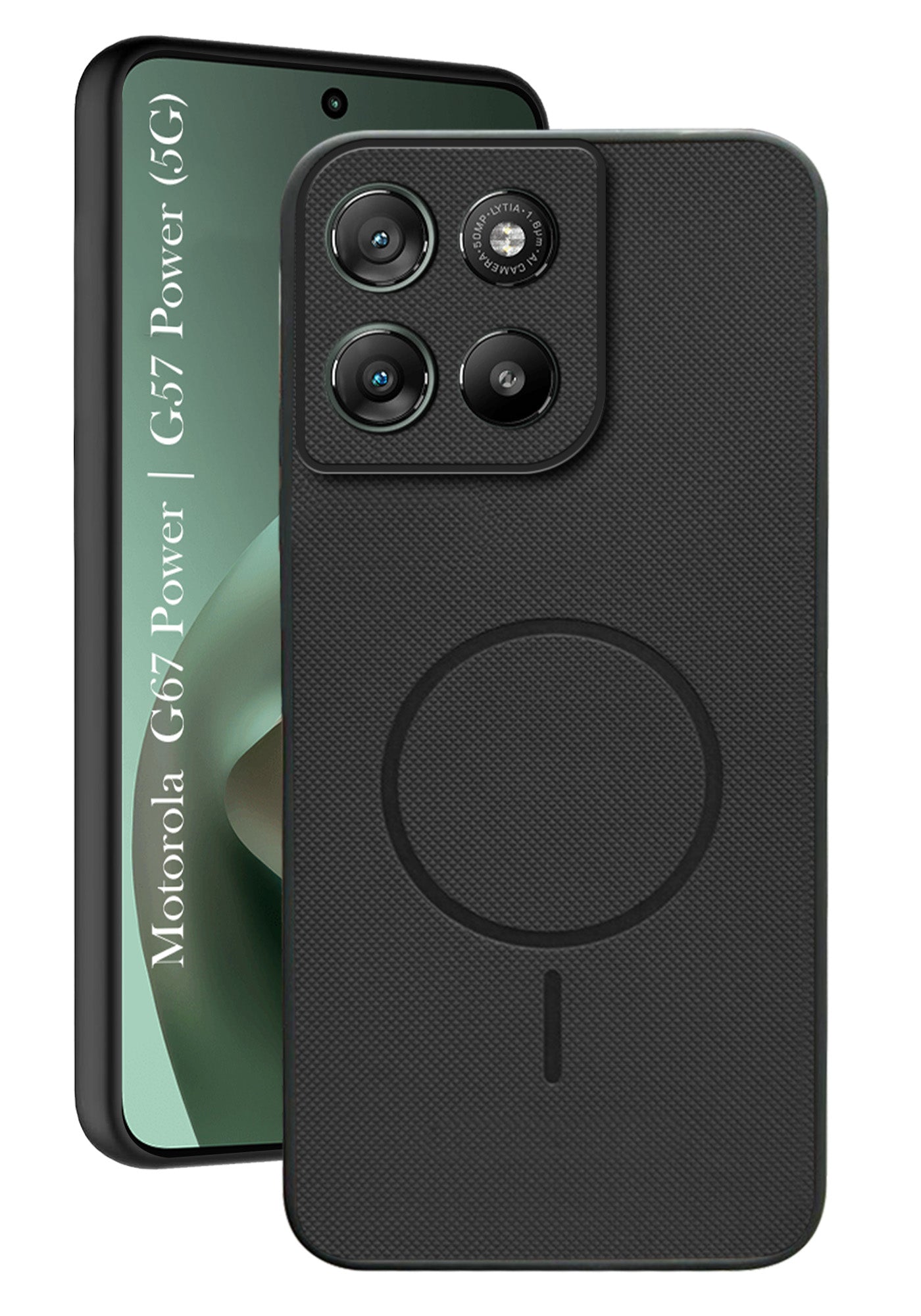 For Motorola Moto G67 Power | G57 Power Back Cover Case PU Leather (Texture Grip Design | Professional Minimalist | Camera Protection | Soft and Flexible)