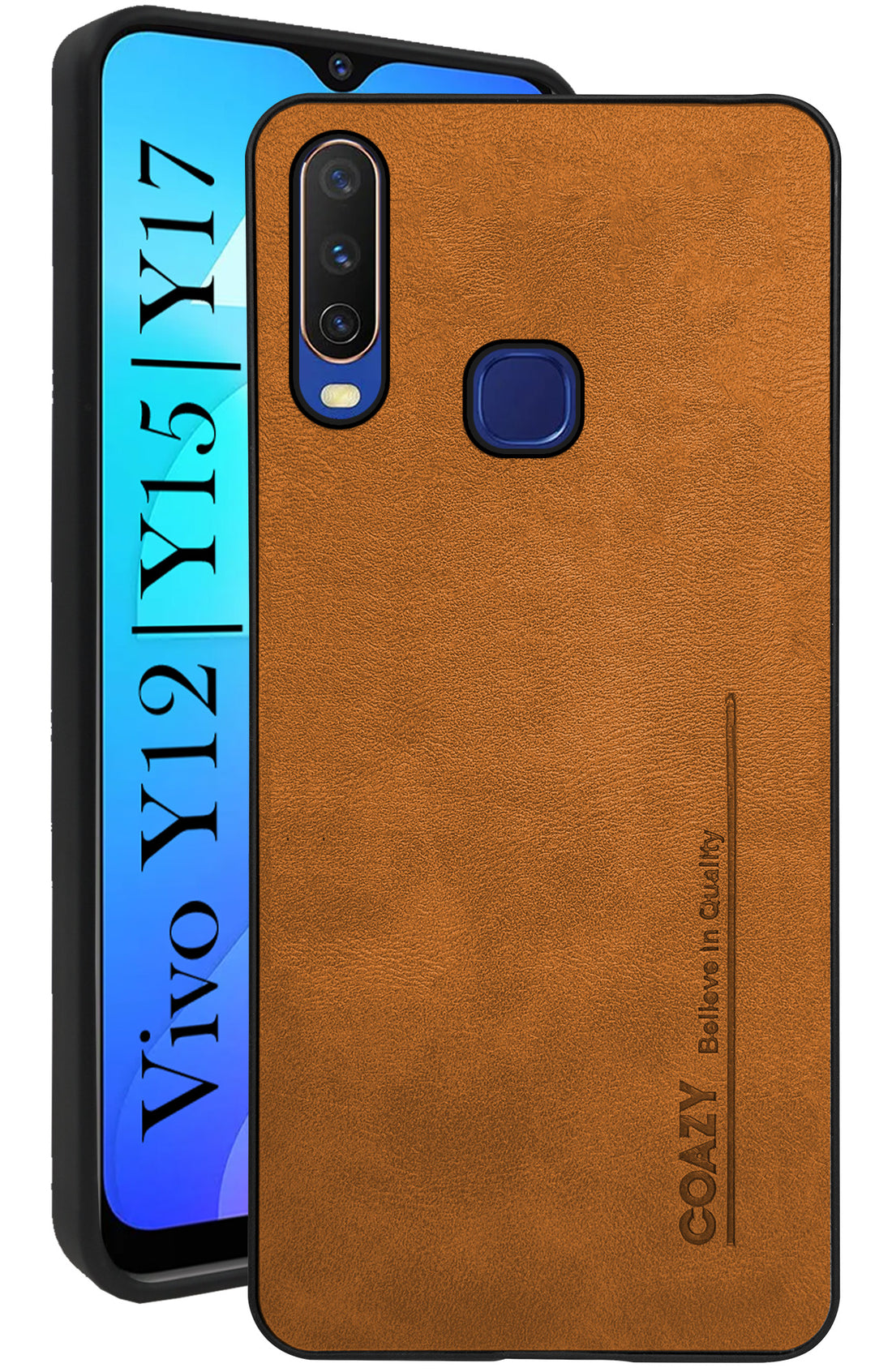 For Vivo Y12 | Y15 | Y17 Back Cover Case (Professional Vegan Leather | Camera Protection | Slim & Soft)