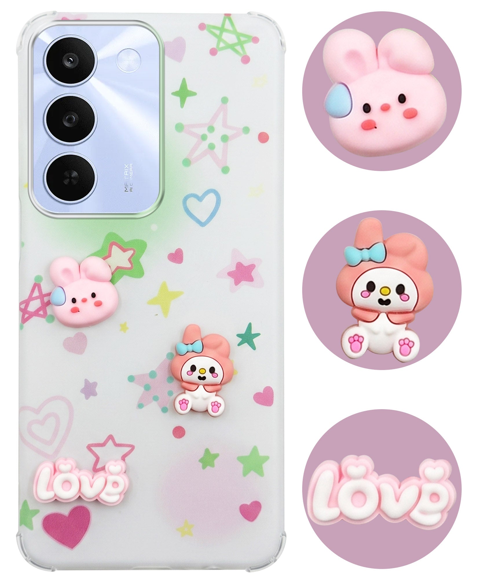 For Realme C83 5G Back Cover Case (3D Cute Cartoons | Hard Back Side Soft | Matte Premium Finish | HD Printing)