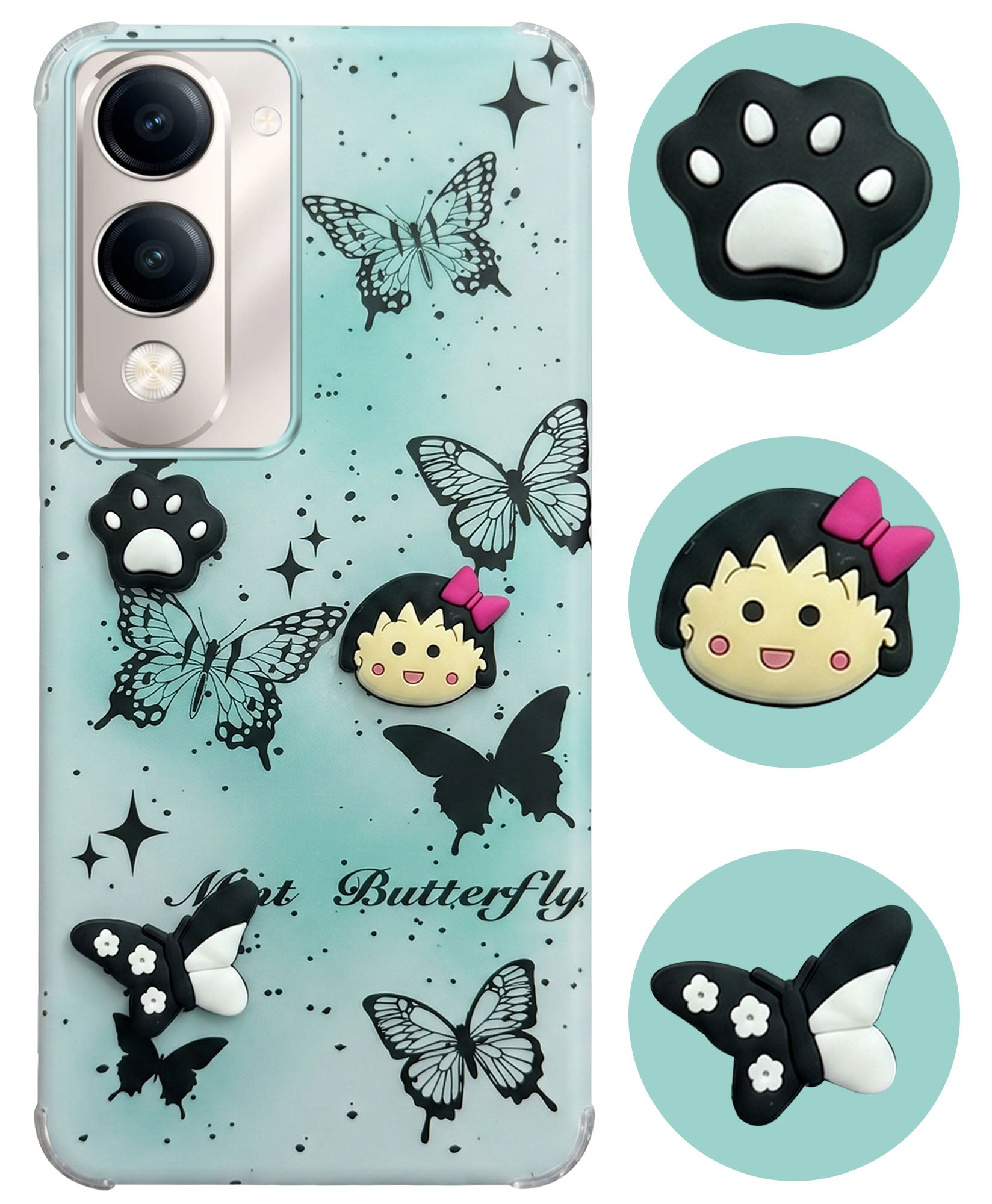 For Vivo Y19 | Vivo Y19e | Vivo T4 Lite Back Cover Case (3D Cute Cartoons | Hard Back Side Soft | Matte Premium Finish | HD Printing)