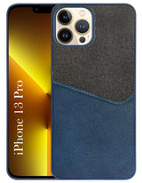 For Apple iPhone 13 Pro Back Cover Case (Dual PU Leather Stitch | Professional Minimalist | Soft and Flexible)