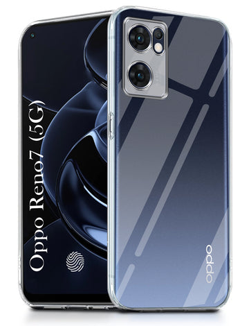 For Oppo Reno7 5G | Reno 7 5G Back Cover (Silicone Clear Shockproof Case with Camera Protection | Soft and Flexible | Transparent)