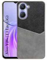 For Vivo T3 Lite 5G | Vivo Y28s 5G Back Cover Case (Dual PU Leather Stitch | Professional Minimalist | Soft and Flexible)