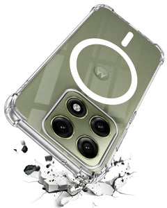 For Motorola Moto Edge 70 Pro Back Cover Shockproof Crystal-Clear (Magsafe Wireless Support | Drop & Camera Protection | Hard Polycarbonate)