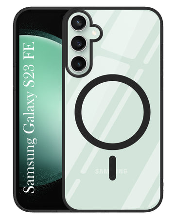 For Samsung Galaxy S23 FE 5G Back Cover Case (Black MagSafe Compatible Wireless Charging | Hybrid Camera Bump Protection | Shockproof Polycarbonate Material)