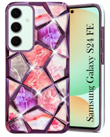 For Samsung Galaxy S24 FE Back Cover Case (Dual Design Glitter Sparkle and Detachable Diamond Print Case | Soft and Flexible)
