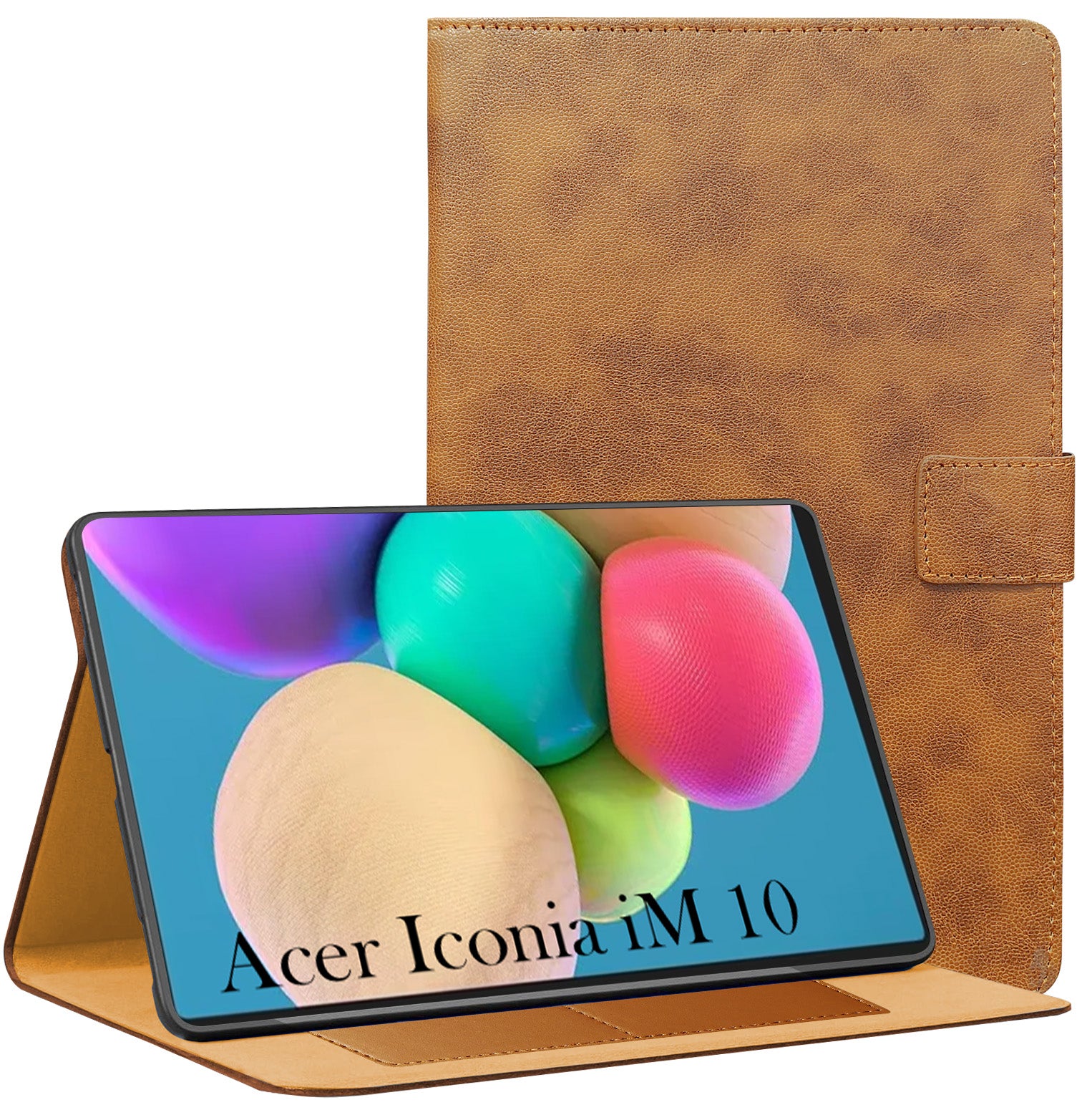 For Acer Iconia Tab iM10 10.36 Inch Flip Cover Folio Cover (PU Leather | Multi-Angle Smart Stand | Card Storage Slots | Silicone Back Pouch)