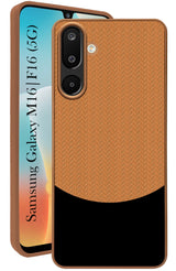 For Samsung Galaxy M16 5G | Samsung Galaxy F16 Back Cover Case (Elegant PU Leather Finish | Premium Minimalist Professional | Camera Protection Bump)