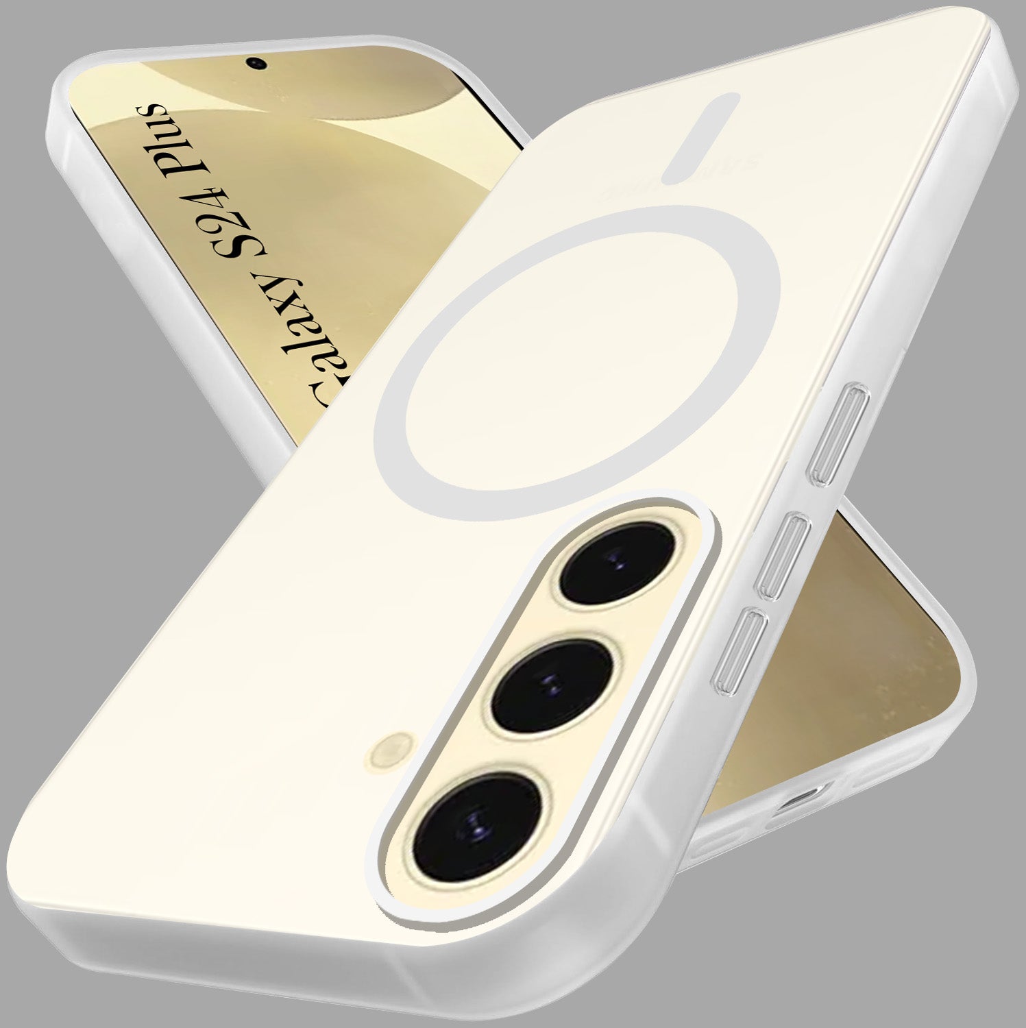 For Samsung Galaxy S24 Plus Back Cover Case Crystal (Frosted Matte Feel | MagSafe Compatible Wireless Charging)