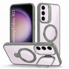 For Samsung Galaxy S23 5G Back Cover Case Crystal (Lifetime Anti Yellow | Magnetic Ring Stand | Camera Lens Protection | MagSafe Compatible)