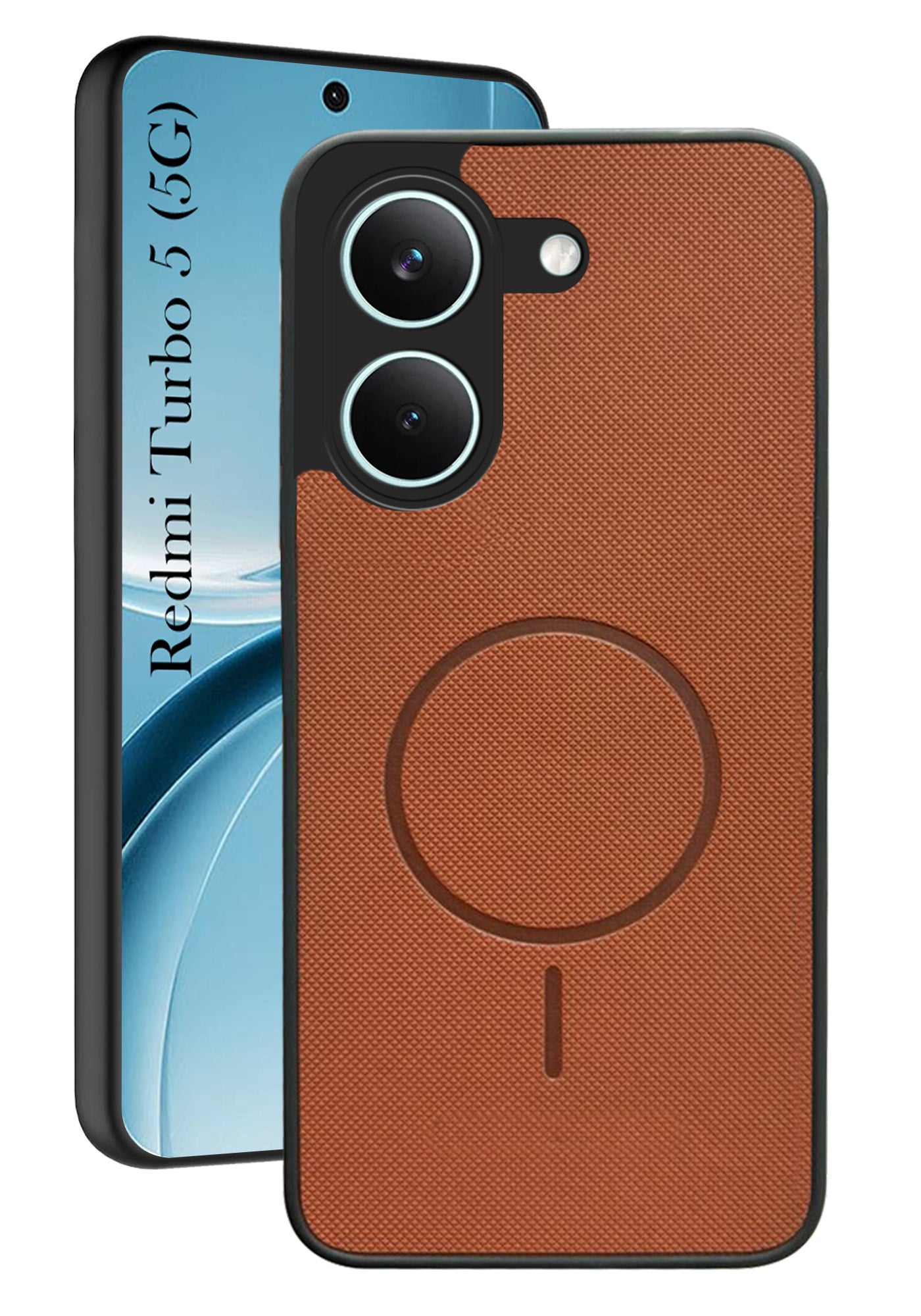 For Redmi Turbo 5 Back Cover Case PU Leather (Texture Grip Design | Professional Minimalist | Camera Protection | Soft and Flexible)