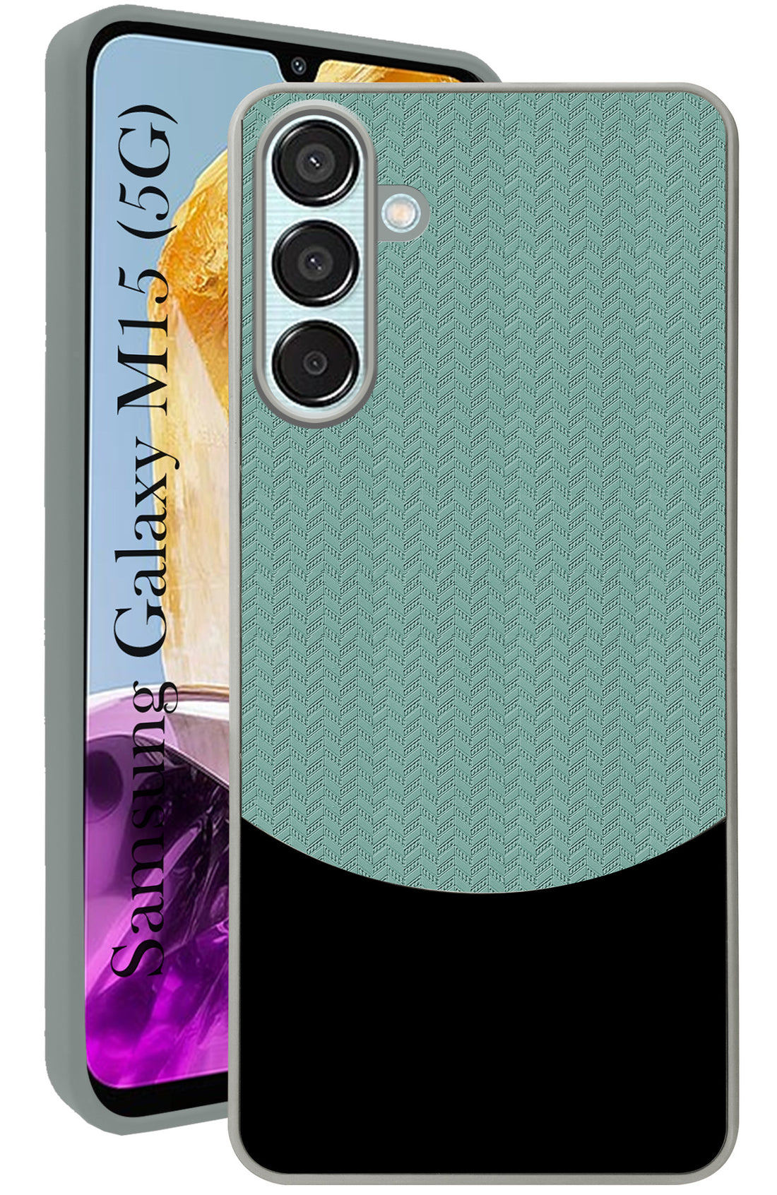 For Samsung Galaxy M15 5G Back Cover Case (Elegant PU Leather Finish | Premium Minimalist Professional | Camera Protection Bump)