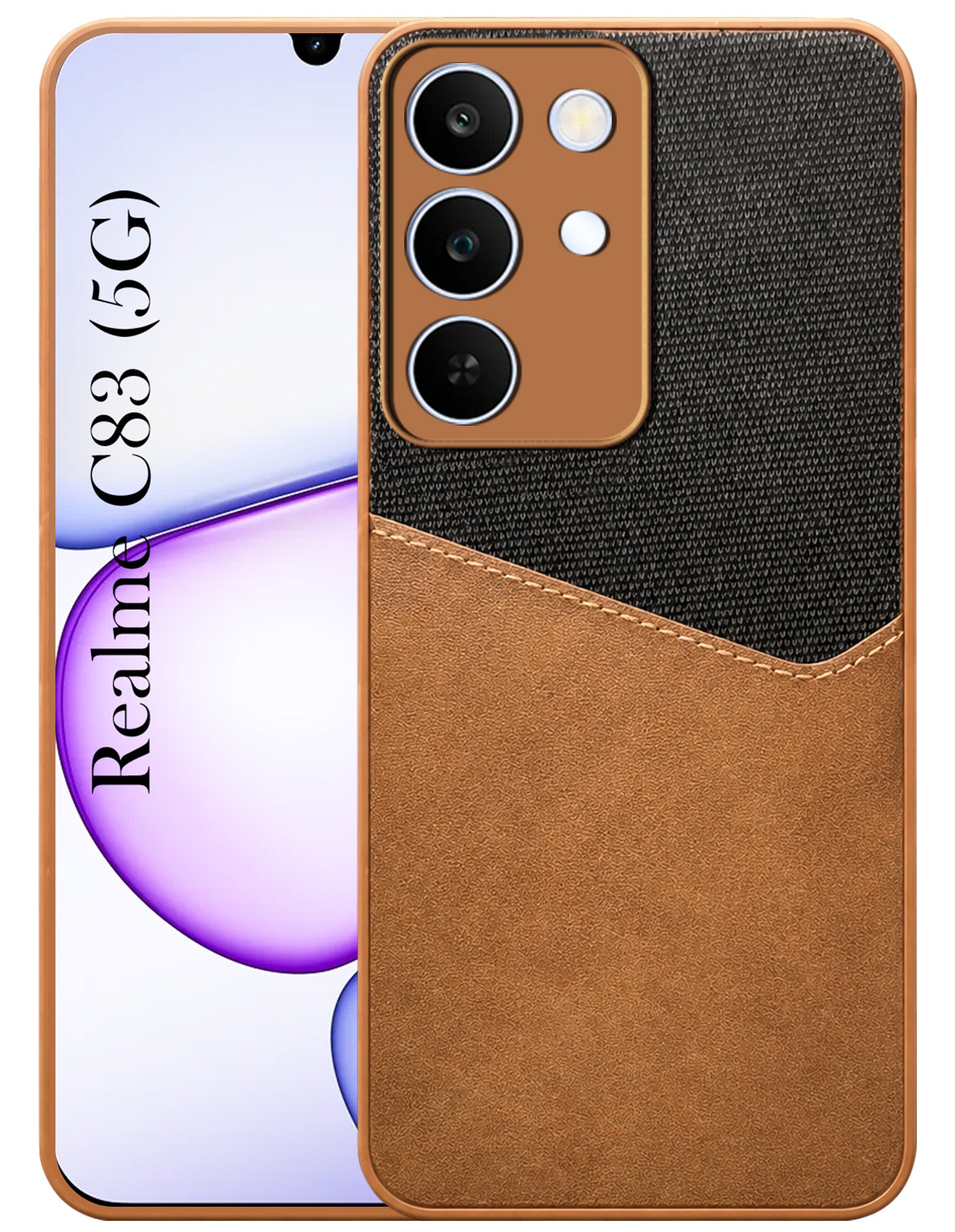 For Realme C83 5G Back Cover Case (Dual PU Leather Stitch | Professional Minimalist | Soft and Flexible)