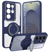 For Samsung Galaxy S25 Ultra Back Cover Case with stand (Built-in Ring Holder Kickstand | Lifetime Anti Yellow | Camera Protection)