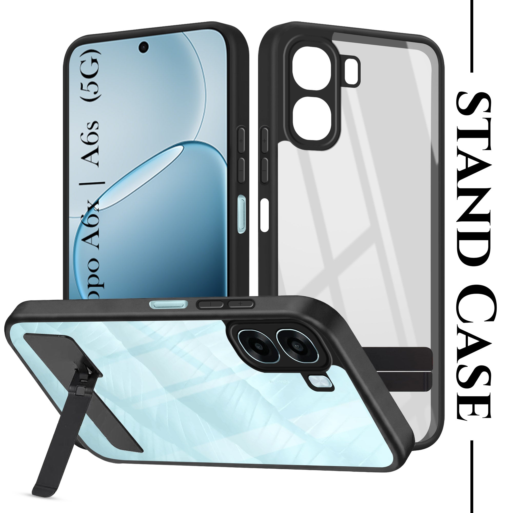 For Oppo Oppo A6X | Oppo A6S Back Cover Case (Built-in Stand | Lifetime Anti Yellow | Kickstand Shockproof | Camera Protection | MagSafe Compatible)