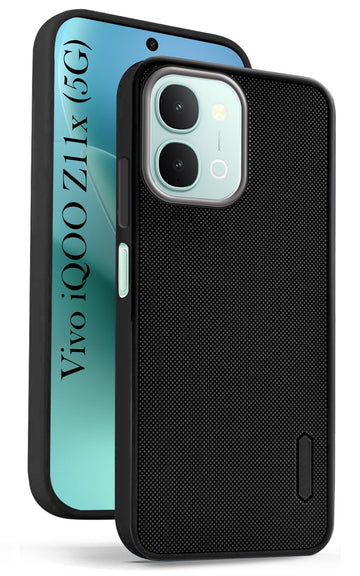 For Vivo iQOO Z11x 5G Back Cover Case Rubberised (Textured Grip Design | Micro-Fiber Cloth Inside | Slim and Light Weight | Soft Touch and Feel)