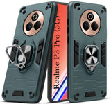 For Realme P3 Pro Back Cover Case (Shockproof Dual Layer Polycarbonate |Ring Holder Kickstand)