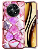 For Realme Narzo N65 5G Back Cover Case (Dual Design Glitter Sparkle and Detachable Diamond Print Case | Soft and Flexible)