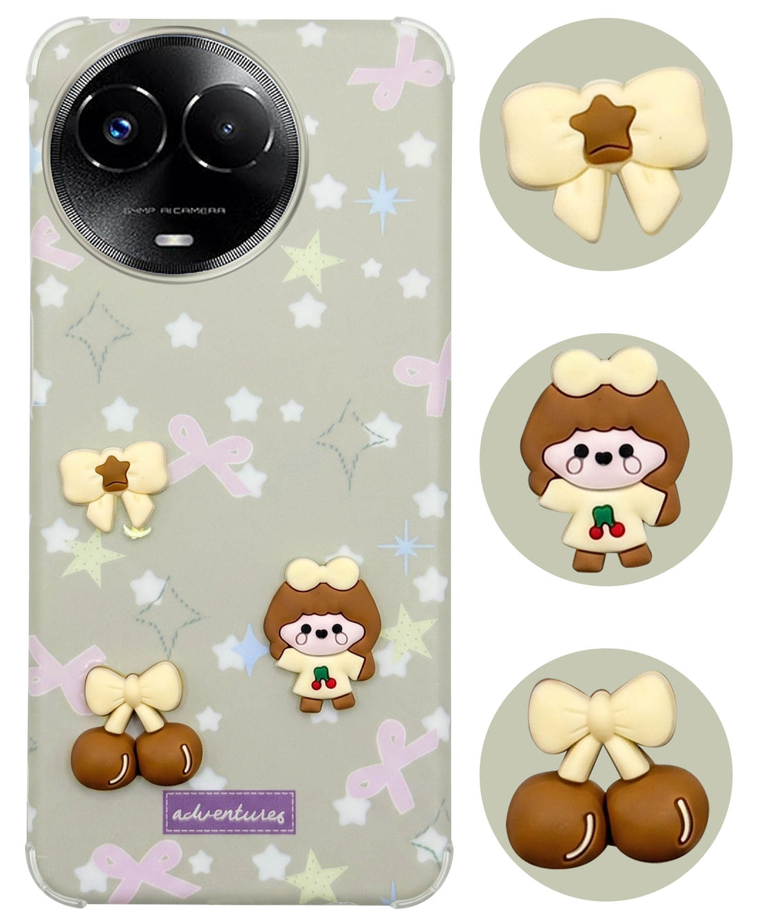 For Realme 11 5G | Realme 11x 5G Back Cover Case (3D Cute Cartoons | Hard Back Side Soft | Matte Premium Finish | HD Printing)