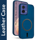 For Motorola Moto G85 5G Back Cover Case Leather Finish (MagSafe Compatible Wireless Charging | Soft Touch | Camera Bump Protection)