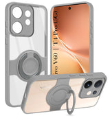 For Vivo V60 | Vivo T4 Pro Back Cover Case with stand (Built-in Ring Holder Kickstand | Lifetime Anti Yellow | Camera Protection)