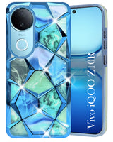 For Vivo iQOO Z10R Back Cover Case ( Dual Design Glitter Sparkle and Detachable Diamond Print Case | Soft and Flexible)