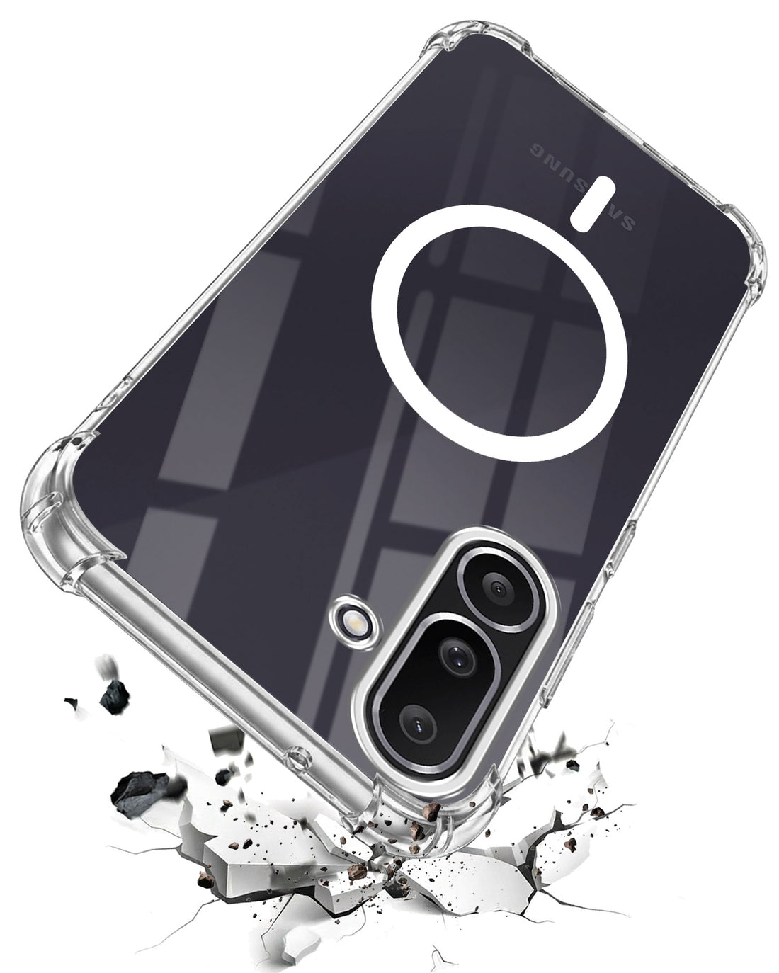 For Samsung Galaxy M56 | Samsung Galaxy F56 Back Cover Shockproof Crystal-Clear (Magsafe Wireless Support | Drop & Camera Protection | Hard Polycarbonate)