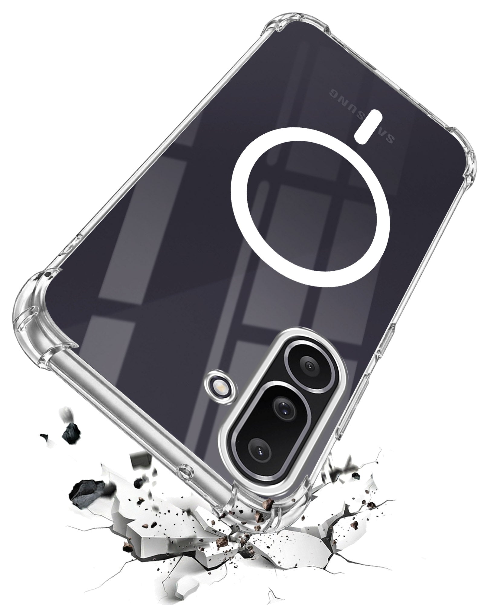 For Samsung Galaxy M56 | Samsung Galaxy F56 Back Cover Shockproof Crystal-Clear (Magsafe Wireless Support | Drop & Camera Protection | Hard Polycarbonate)