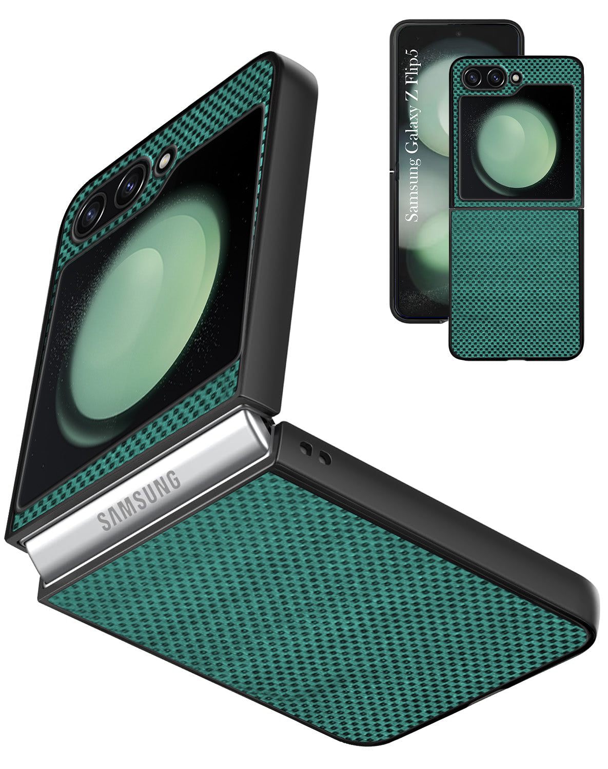 For Samsung Galaxy Z Flip 5 Back Flip Case Cover (Craft Printed Design | Hybrid Texture | Inside Microfiber Cloth)